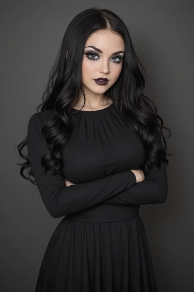 Gothic woman with arms crossed