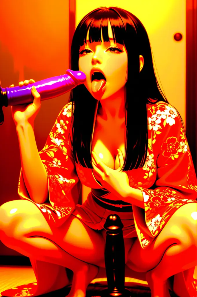 Kimono girl masturbating